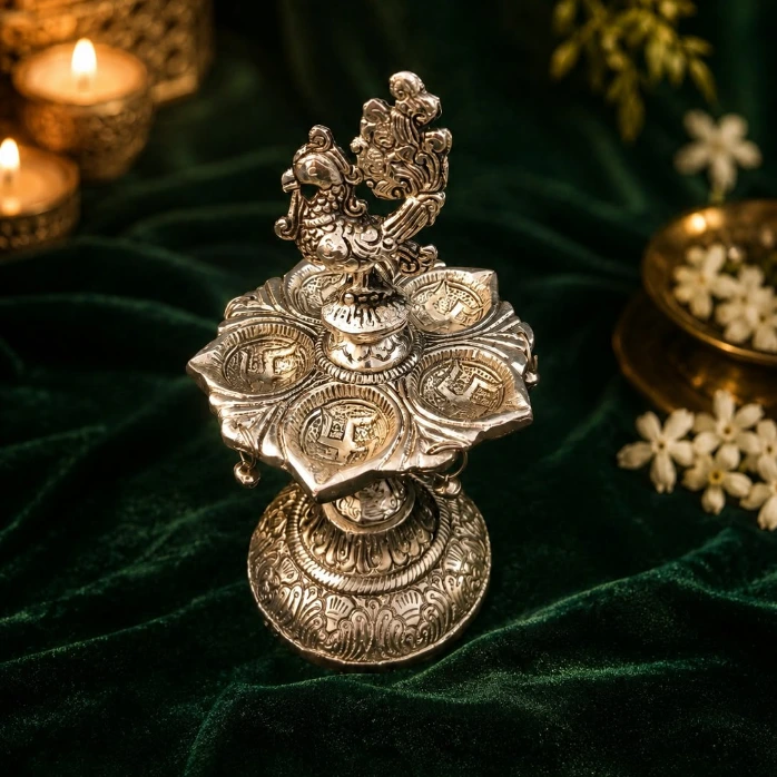 Peacock Diya Stand